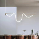 Axyaa Modern Line Pendant Chandelier LED Hanging Light for Dining Room and Ceiling
