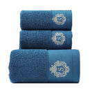 Axyaa Luxury Embroidered Cotton Towels Set - 3 Pieces