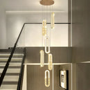 Axyaa Luxury Gold Crystal LED Chandelier for Modern Living Room
