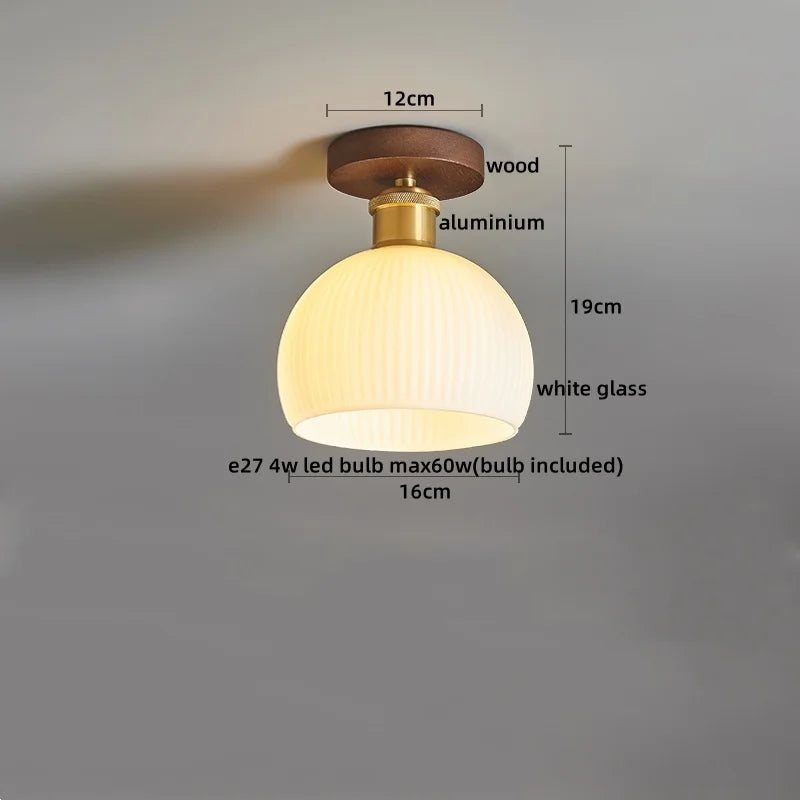 Axyaa Modern LED Wood Canopy Ceiling Light for Porch Kitchen Living Room