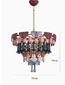 Axyaa Ceramic Chandelier: Vibrant Art Light for Home & Hospitality Decor