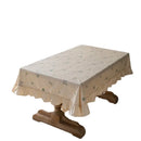 Axya Cotton Embroidered Tablecloth - Circular Light Luxury Dining Table Cover