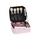 Axyaa Makeup Train Case Cosmetic Organizer with Adjustable Dividers