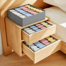 Axyaa 24-Compartment Fabric Storage Box: Foldable Stackable Organizer for Socks, Ties, Underwear