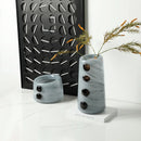 Axyaa Pebble Relief Glass Vase for Flower Arrangement and Home Decoration