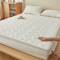 Axyaa Wheat Geometric Fitted Sheet Cotton Mattress Cover Home Hotel Full