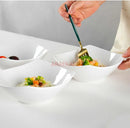 Axyaa 8" Square Ceramic Plate Set - Minimalist Raised Foot Bowl Soup Salad Plate