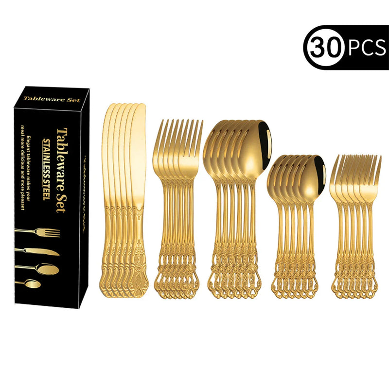 Axyaa 30-Piece High-Grade Palace Tableware Set for Hotel Restaurant