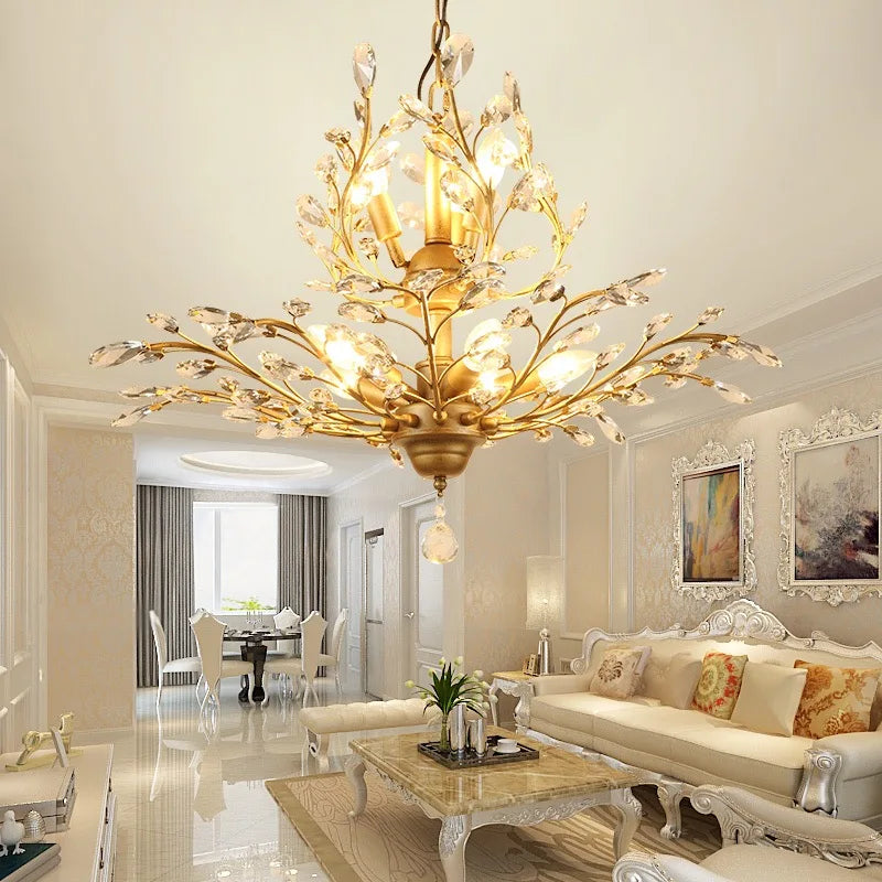 Axyaa Crystal Industrial Chandelier for Living Dining Bedroom