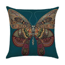 Axyaa Linen Butterfly Flower Sofa Cushion Cover 45*45 - Home Decor Printed Pillow Case