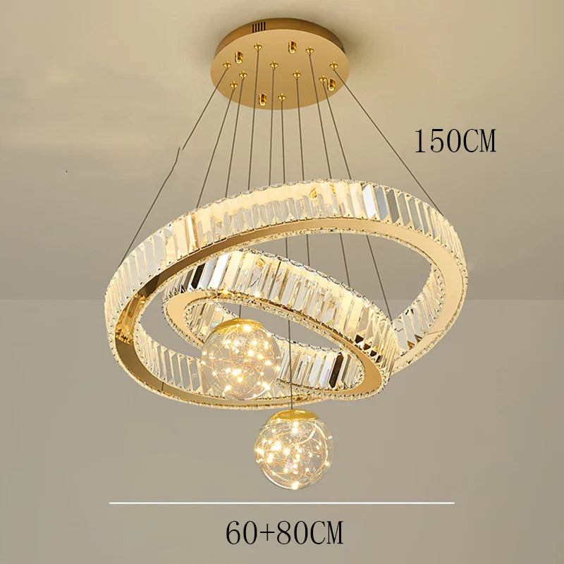 Luxury Crystal Chandelier: Axyaa Living Room Bedroom Ceiling Light