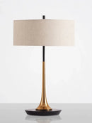 Axyaa Marble Base Table Lamp White Fabric Lampshade