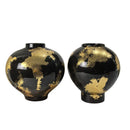 Axyaa Gold Foil Pattern Ceramic Vase - Modern Home Decor Handicrafts