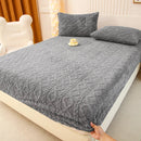 Axyaa Fleece Velvet Fitted Sheet, Thick Mattress Protector, Warm Bed Cover