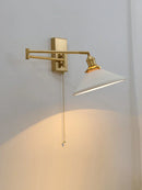Axyaa Nordic Brass Swing Arm LED Wall Sconce for Bedroom, Living Room & Study