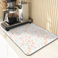 Axyaa Flowers Silicone Drying Mat: Non-Slip Kitchen Table Decor & Protection