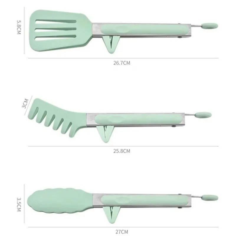 Axyaa Silicone Kitchen Tongs Set - Non-Slip Cooking Tools for Barbecue, Salad, and More