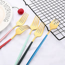 Axyaa Stainless Steel Mirror Dessert Fork Set for Stylish Dining