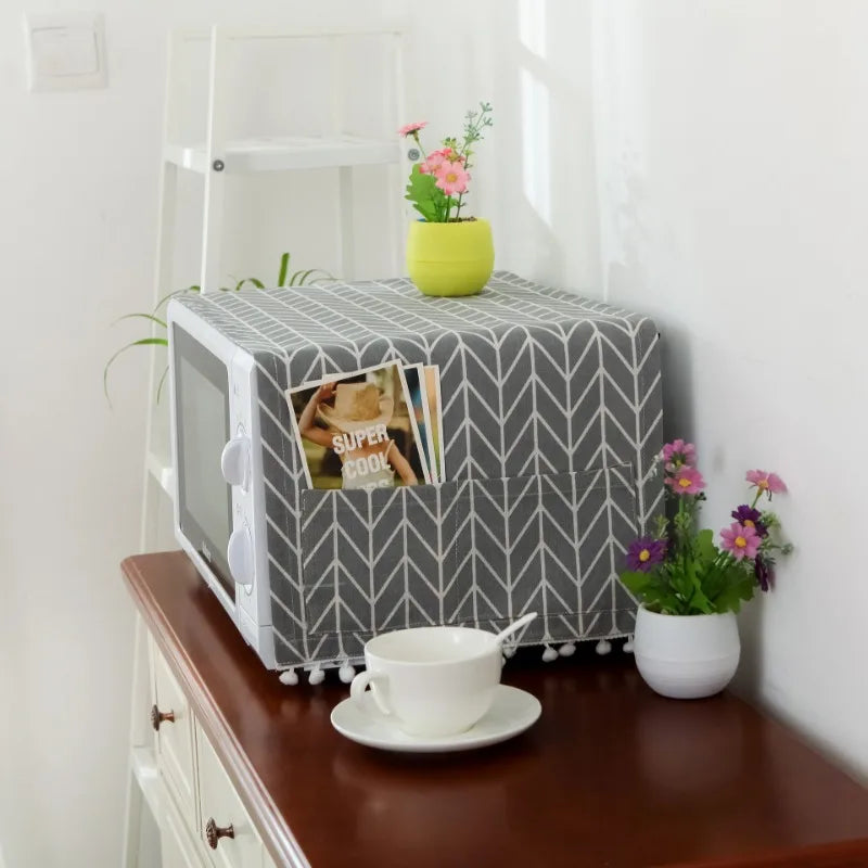 Axya Cotton Linen Microwave Cover - Dustproof Electric Baking Oven Cover