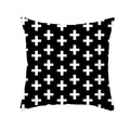 Axyaa Black & White Plaid Wave Stripe Checkerboard Print Throw Pillow Case