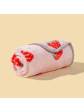Axyaa Pink Strawberry Plush Pet Blanket for Cats and Dogs