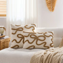 Axyaa Chenille Floral Pillow Cover 45x45cm in Beige Brown Pink Orange