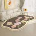 Axyaa Irregular Shape Fluffy Flower Carpet Soft Plush Rug for Living Room and Bedroom