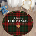 Axyaa Plaid Christmas Round Carpet - Non-Slip Home Decor Foot Mat