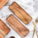 Axyaa Acacia Wood Coffee Tray Rectangular Plate for Snacks and Desserts