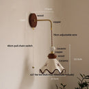 Nordic Modern LED Wall Lamp Sconce by Axyaa - Ceramic Copper Wood Finish