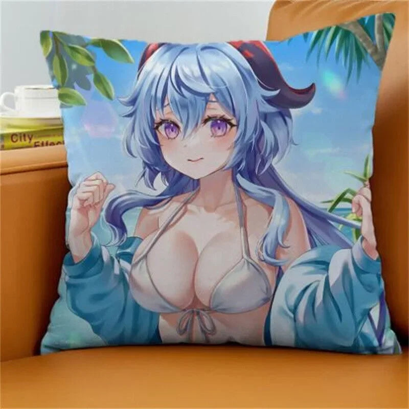 Axyaa Gan Rain Anime Cushion Cover for Stylish Home Decor