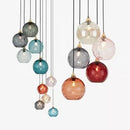 Axyaa Glass Chandelier LED Pendant Light - Colorful Nordic Hanging Lamp