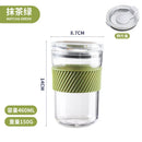 Axyaa 460ml Ins Style Coffee Mug with Lid for Bubble Tea Juice Milk