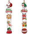 Axyaa Christmas Door Hanging Banner Santa Claus Snowman Xmas Front Door Ornament