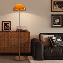 Axyaa Dark Brown Wood Grain Floor Lamp with Acrylic Lampshade