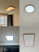 Axyaa Walnut LED Ceiling Lamp for Modern Living Room, Study, and Bedroom