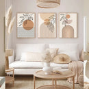 Bohemian Leaf Canvas Poster for Modern Living Room Decor - Axyaa