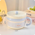 Axyaa Kawaii Ramen Bowl Set: Stainless Steel Bowl with Lid, Spoon, Chopsticks