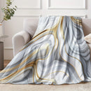 Axyaa Marble Flannel Blanket: Elegant, Cozy Sofa Throw for All Seasons