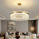 Axyaa Crystal Glass Round Chandelier Light for Modern Living Room, Dining Room, Bedroom