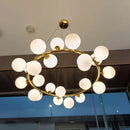 Axyaa Gold Ball Chandelier: Nordic LED Glass Hanging Lamp for Home, Kitchen, Living Room