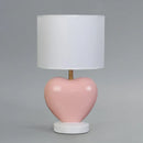 Axyaa Elegant Heart LED Floor Lamp Creamy Pink Ceramic Modern Home Lighting