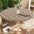 Axyaa Outdoor Round Fitted Tablecloth Waterproof for Picnic Dining Camping