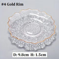 Axyaa Gold Rim Glass Saucer Plates for Tea Coffee Cup - Set of 1