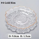Axyaa Gold Rim Glass Saucer Plates for Tea Coffee Cup - Set of 1