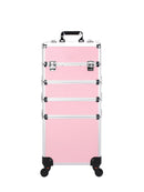 Axyaa Makeup Train Case: Large Capacity, 4-in-1 Professional Trolley with Swivel Wheels