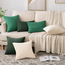 Axyaa Corduroy Striped Throw Pillow Covers for Couch Sofa Bedroom 18x18 Inch
