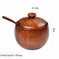 Axyaa Wooden Salt Jar with Spoon | Seasoning Container | Kitchen Spice Organizer