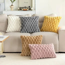 Axyaa Blue Plush Fur Cushion Cover - 50x50CM Luxury Throw Pillow for Sofa