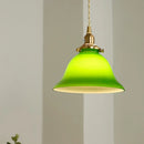 Axyaa Japanese Brass Pendant Lamp with Adjustable Wire in Green